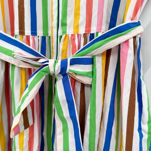NEW Bullseye Pride Rainbow Striped Short Sleeve Maxi Shirt Dress Size Medium - Picture 4 of 11